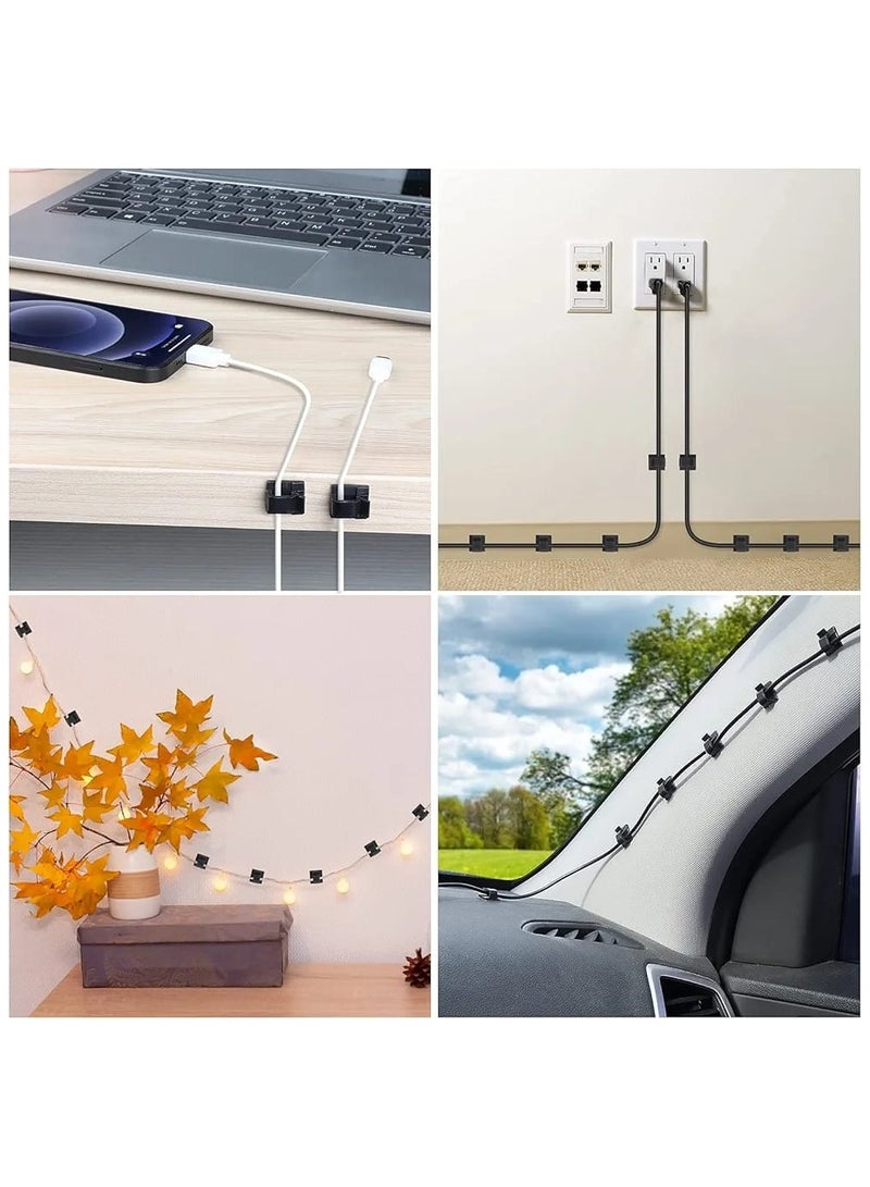 Cable Clips, 100pcs Self Adhesive Cable Clips Outdoor Light Wire Clips Cable Wire Management Holder for Car Office Home Desk Wall Hanging Decorations Outdoors Light - Image 4