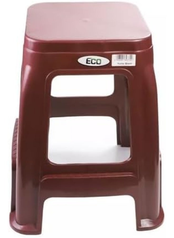 ECO Day To Day Plastic High Stool, Square Shape, Dark Red, 48cm Height - Image 2