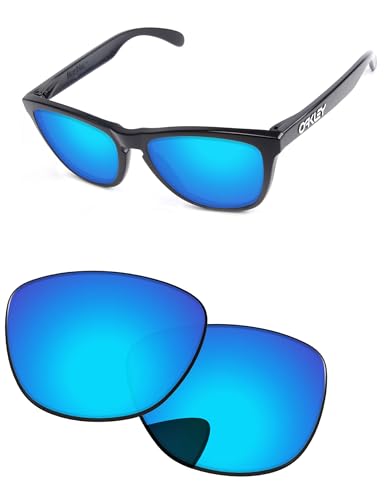 PapaViva Replacement Lenses for Oakley Frogskin OO9013 55mm Sunglass Ice Blue Polarized - Image 1