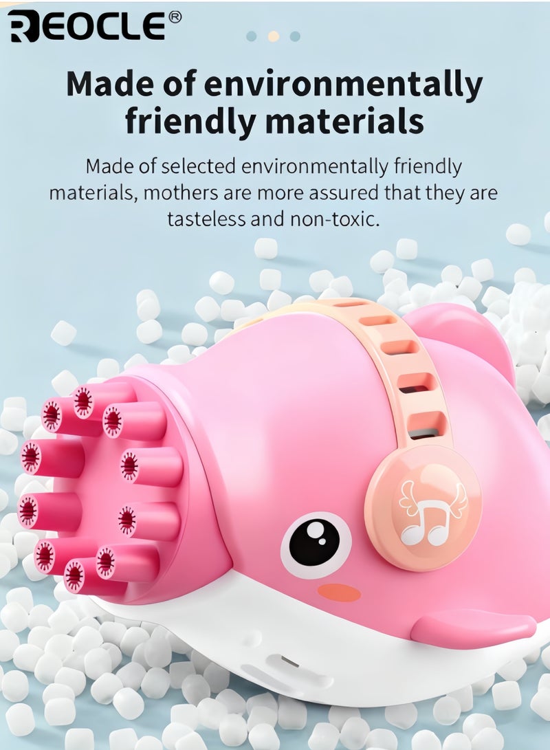 REOCLE Bubble Machine Durable Automatic Bubble Blower with Cute Dolphin Shape Portable Bubble Toys for Indoor Outdoor Birthday Party for Kids Toddlers - Image 4