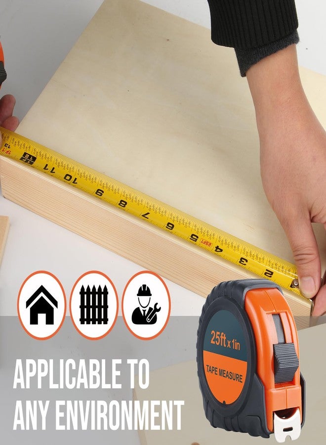 LICHAMP Tape Measure 25 ft, 1 Pack Easy Read Measuring Tape Retractable with Fractions 1/8, Measurement Tape 25-Foot by 1-Inch - Image 3