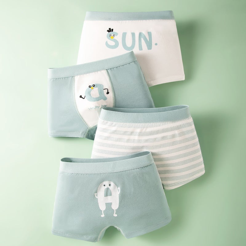 Boys Cotton Briefs Underwear Kids Youth 1031 green stripes 