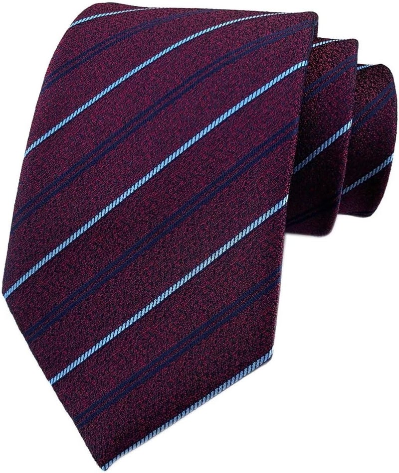 Secdtie Men's Classic Stripe Jacquard Woven Silk Tie Formal Party Suit Necktie - Image 1