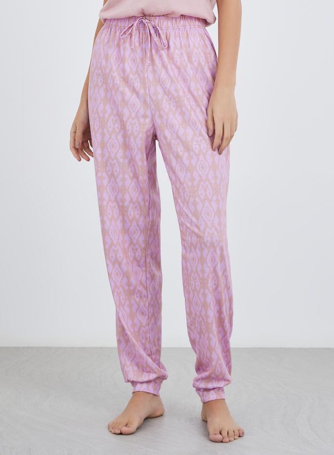 Styli Solid Short Sleeve T-Shirt and Cuffed Pyjama Set - Image 4