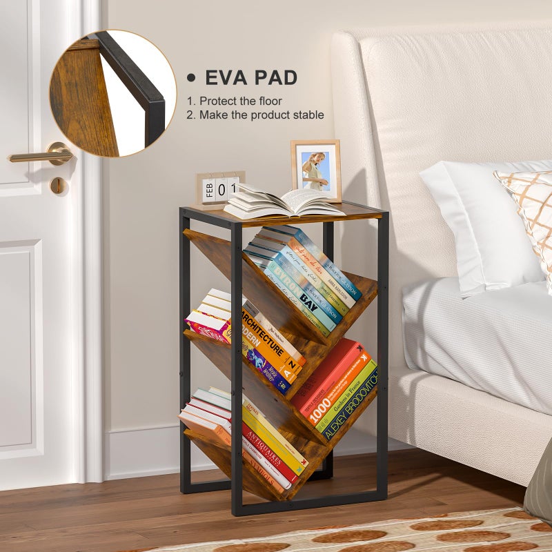 Cutogxon Small Bookcase - 5 Tier Tree Bookshelf with EVA Pads, Book Shelf for Small Spaces Bookshelves End Side Table Wooden Book Storage Organizer for Hardcover Books Bedroom Living Room, Patent Pending - Image 2