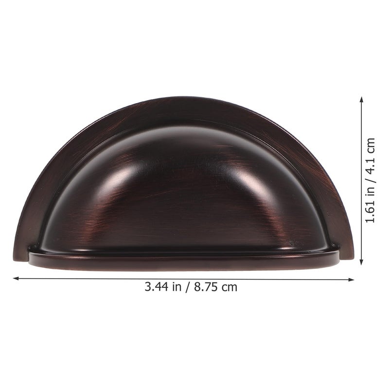 Aluminum Alloy Half Moon Drawer Pulls 2 Pack Vintage Cabinet Handles For Dresser Kitchen - Image 3