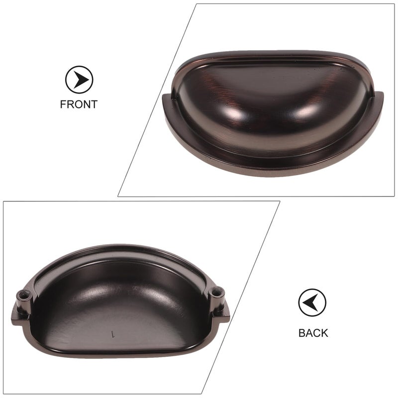 Aluminum Alloy Half Moon Drawer Pulls 2 Pack Vintage Cabinet Handles For Dresser Kitchen - Image 4