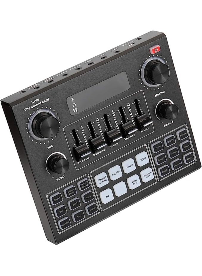 Generic - V9 Live Sound Card With BM800 Microphone Full Set Bluetooth Accompaniment Audio Mixer with Sound Effects - Image 1