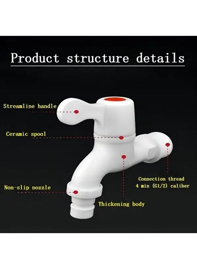 صنبور بلاستيكي متين سريع الفتح بفتحة واحدة مع صمام سيراميك، قطعة واحدة، طويل وسهل التركيب - Image 5