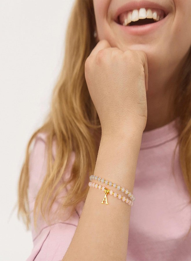 IEFWELL Bridesmaid Gifts - Bridesmaid Proposal Gifts Personalized Bridal Shower Bride to be Bachelorette Party Gift Maid Matron Honor Gift, Initial B Beaded Bracelets for Brides - Image 3