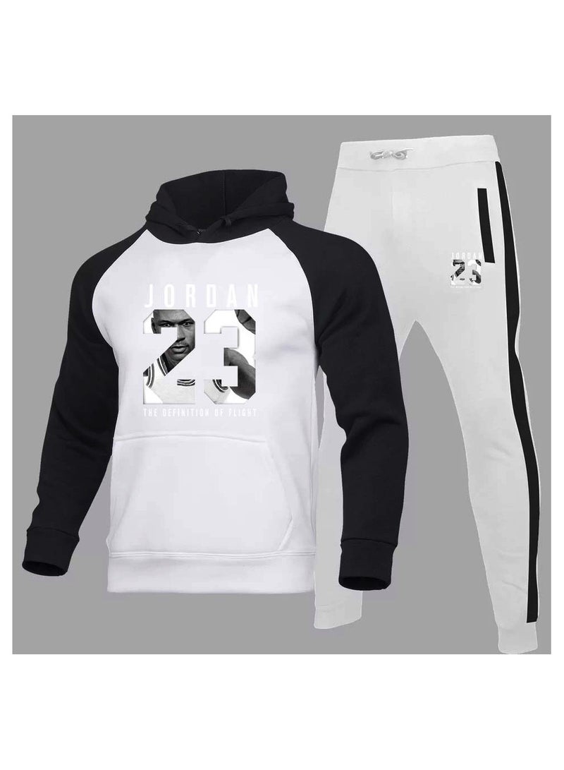 KUYING New Fashion Brand Printed Hoodie Sports Set Casual Hoodie