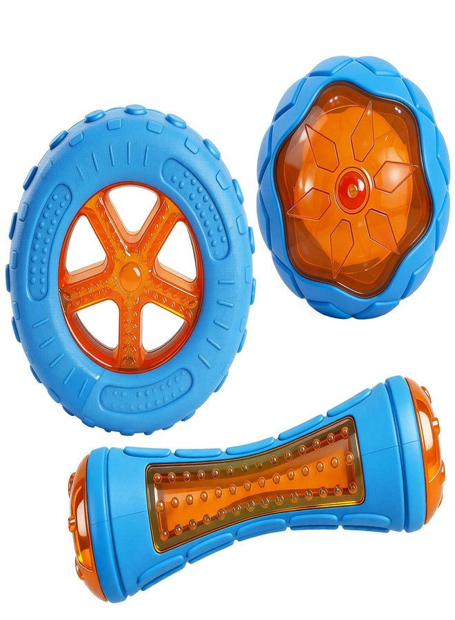 RSSCIIIUL 3 Pcs Dog Pool Floating Toys,TPR Bite Resistant Squeaky Dog Water Toy for Medium Large Dog,Interactive Dog Toys for Throwing Fetching,for Summer Outdoor Lake Beach Training Playing with storage bag - Image 1