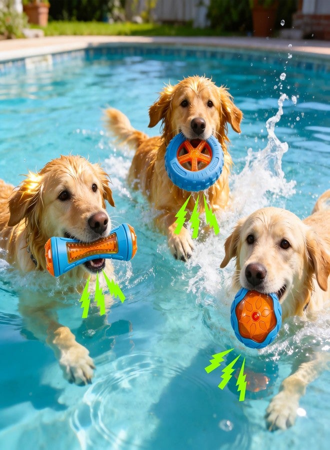 RSSCIIIUL 3 Pcs Dog Pool Floating Toys,TPR Bite Resistant Squeaky Dog Water Toy for Medium Large Dog,Interactive Dog Toys for Throwing Fetching,for Summer Outdoor Lake Beach Training Playing with storage bag - Image 4