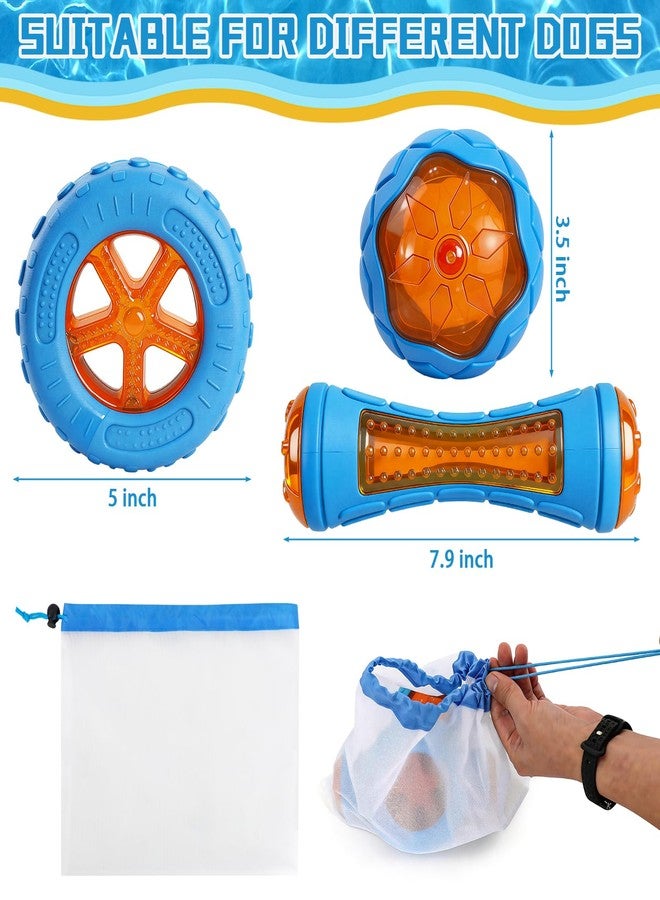 RSSCIIIUL 3 Pcs Dog Pool Floating Toys,TPR Bite Resistant Squeaky Dog Water Toy for Medium Large Dog,Interactive Dog Toys for Throwing Fetching,for Summer Outdoor Lake Beach Training Playing with storage bag - Image 2