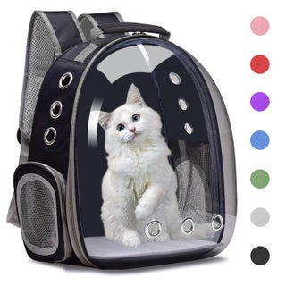 Airline Approved Cat Backpack – Black Space Bubble Carrier for Outdoor Adventures color may vary