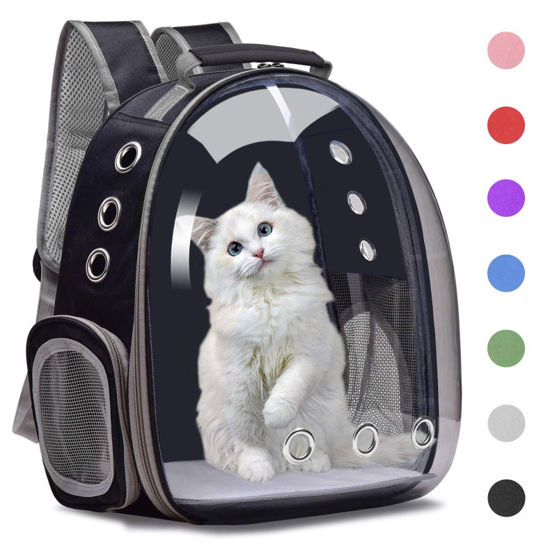 Airline Approved Cat Backpack – Black Space Bubble Carrier for Outdoor Adventures color may vary