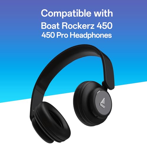 Street27® 80mm Headphone Cushion Compatible with Rockerz 450, 450 Pro, Sony WHXB700/WH XB700 Extra Bass Bluetooth Headphones, Ear Pads with Soft Protein Leather, High-Density Memory Foam - Black - Image 3