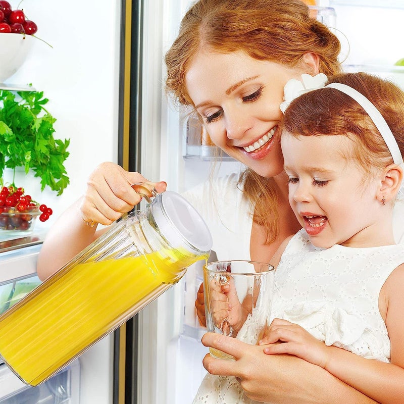 criterion 1100ml Premium Juice and Water Glass Jug with lid Pitcher,Water Jug, Dining Table Milk and Juice Beverage Carafe,1.1 Litre (Lining, 1) - Image 4