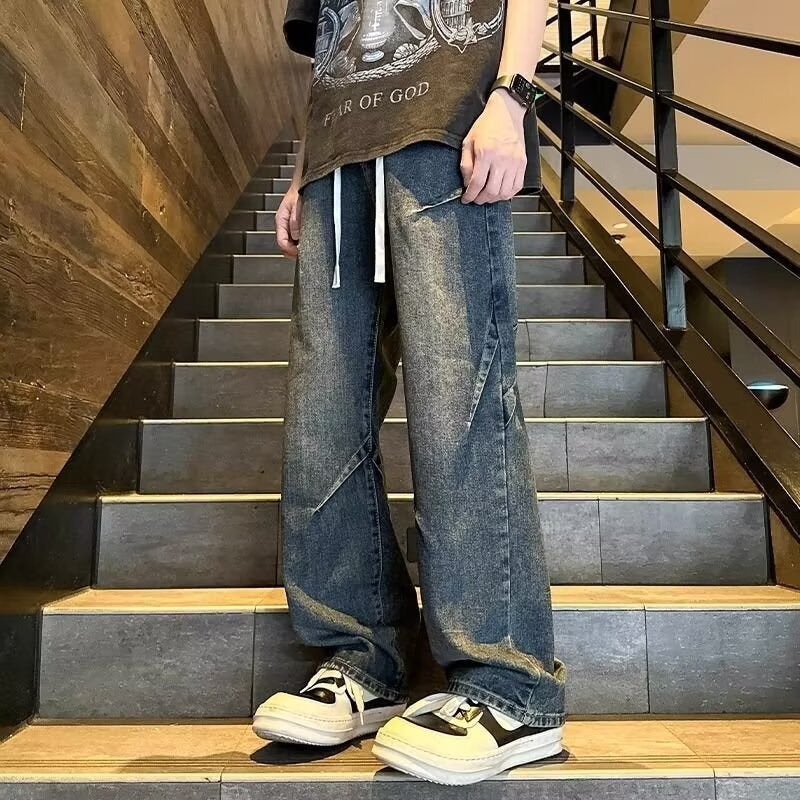 Unisex Classic Denim Jeans Loose Fit Daily Outdoor Wear - Image 1
