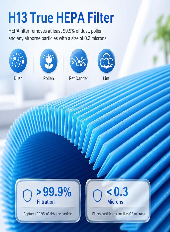 Bluearks فلتر بديل لجهاز تنقية الهواء Bluearks Blue Pure 311i Max AllergenBlock، فلتر H13 True HEPA وفلتر كربون نشط عالي الكفاءة، رقم القطعة البديلة F3MAX【غير متوافق مع 311i+ Max】 - Image 4