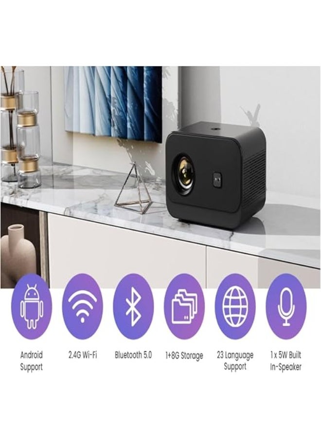 Portable Mini Projector with Built-In Speaker, Compact Home Cinema Projector for Movies, Videos, Learning and Entertainment - Image 4