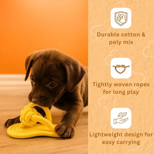 BUSZBO Dog Rope Toys for Large & Medium Aggressive Chewers | Heavy-Duty Indestructible Cotton Tug & Chew Rope Toys with Handle | Natural Dental Chew Toys for Dogs | Pack of 7 - Image 4