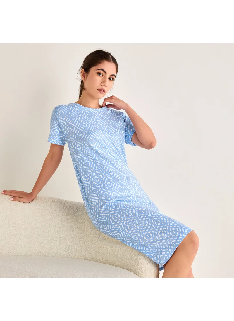Splash FAV All-Over Printed Night Dress