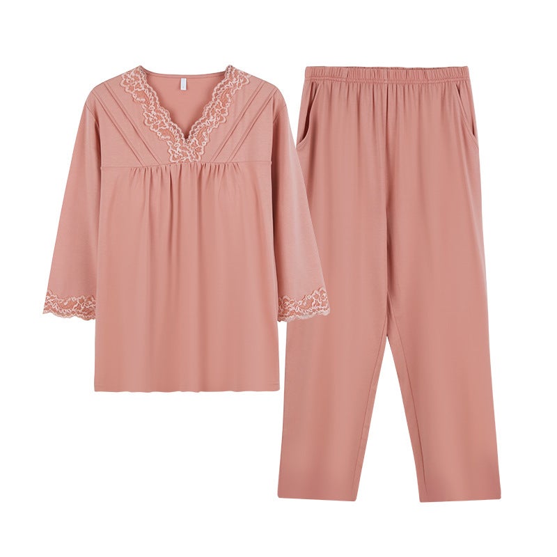 Bamboo Cotton Women's Pajama Set with Padded Bra, 3/4 Sleeve, 9/10 Pants - Image 5