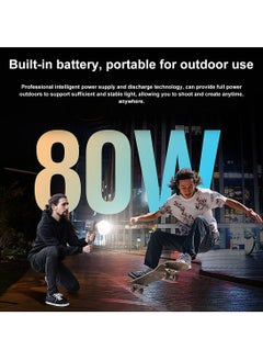 FlashHawk 80W Professional Handheld Photography Light, COB Portable LED Video Light with Softbox and Handheld Tripod, 2500-6500K CRI 96+ , 10000mAh Big Battery, Type-C power supply for Video Shooting, Outdoor Photography  - Image 3