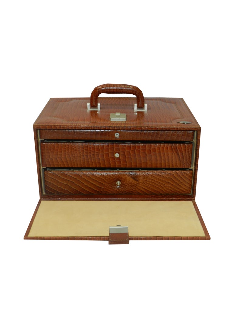 LAVERI LEATHER صندوق ساعات لافيري للرجال والنساء (36 ساعة، أقلام، فتحات خواتم)، علبة ساعات جلدية فاخرة مع غطاء زجاجي كريستالي، وسادة قابلة للإزالة - Image 5