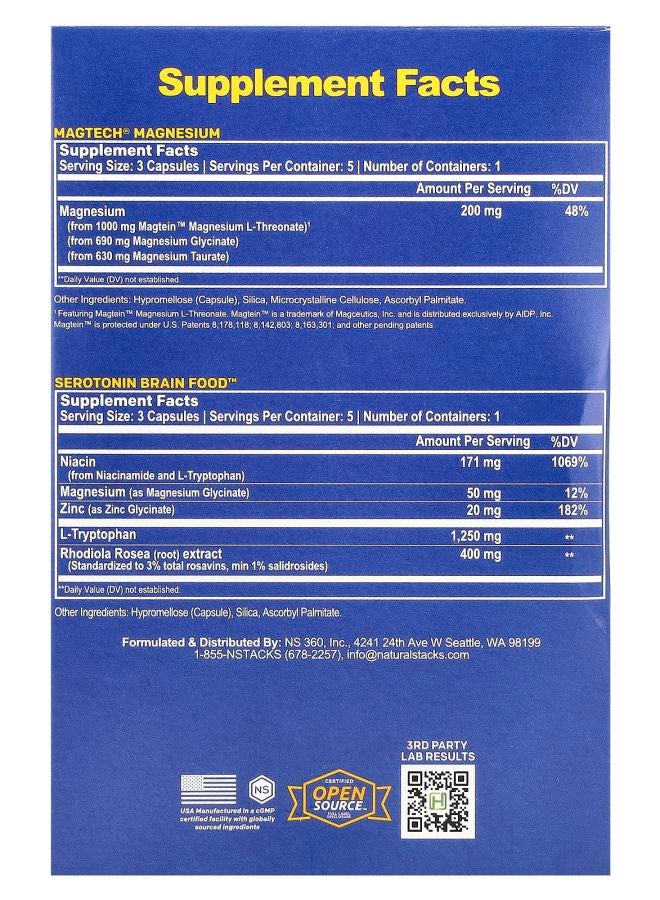 Natural Stacks Mood Stack 2 Bottles 15 Vegetarian Capsules Each - Image 2