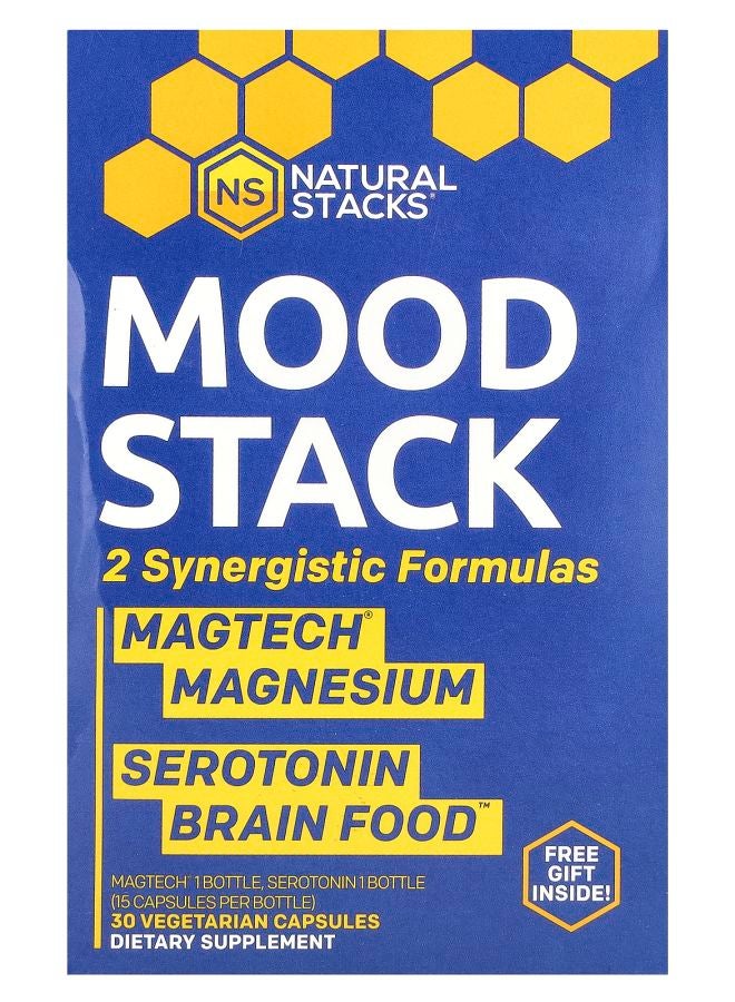 Natural Stacks Mood Stack 2 Bottles 15 Vegetarian Capsules Each - Image 1