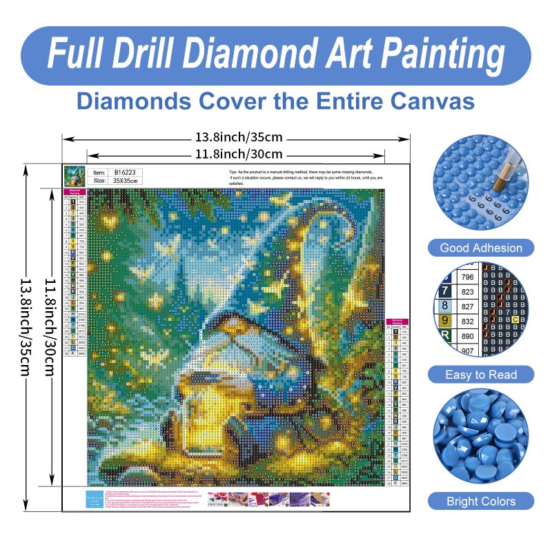 Camocin Diamond Art Kits for Adults Gnomes, 5D Gnome Diamond Painting Kits for Adults Beginners, DIY Gnome Full Round Dots Drill Gem Art Kit for Gift Home Wall Decor 14 x 14 Inch - Image 3