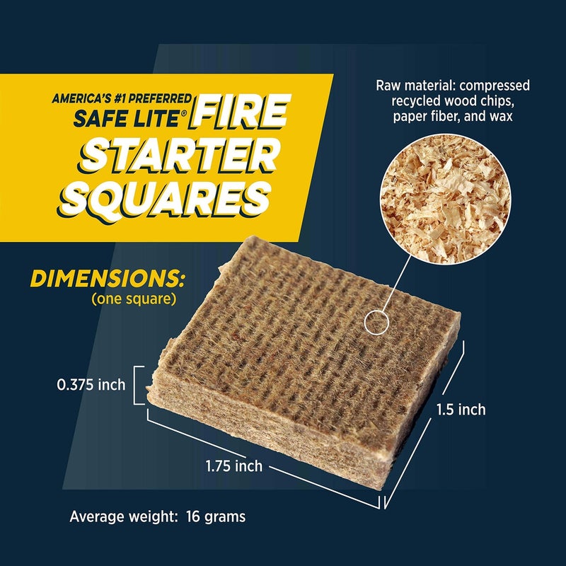 Rutland Products Rutland 50B Safe Lite Fire Starter Squares for Fireplaces, Grill Pits, Campfires, BBQ & Smokers - Longer Burn - 144 Squares - Image 2