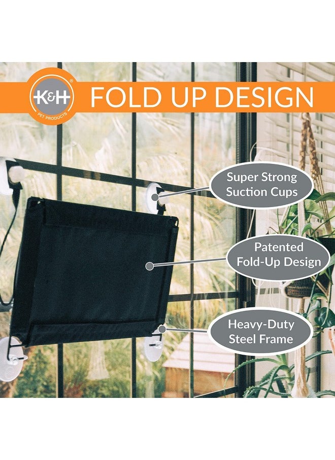 K&H Pet Products - Ez Mount Window Sill Cat Bed, Cat Window Hammock, Sturdy Cat Window Perch For Large Cats, Cat Window Bed Cat Furniture, Cat Hammock For Window Cat Perch Cat Shelf  Double Stack Gray - Image 1