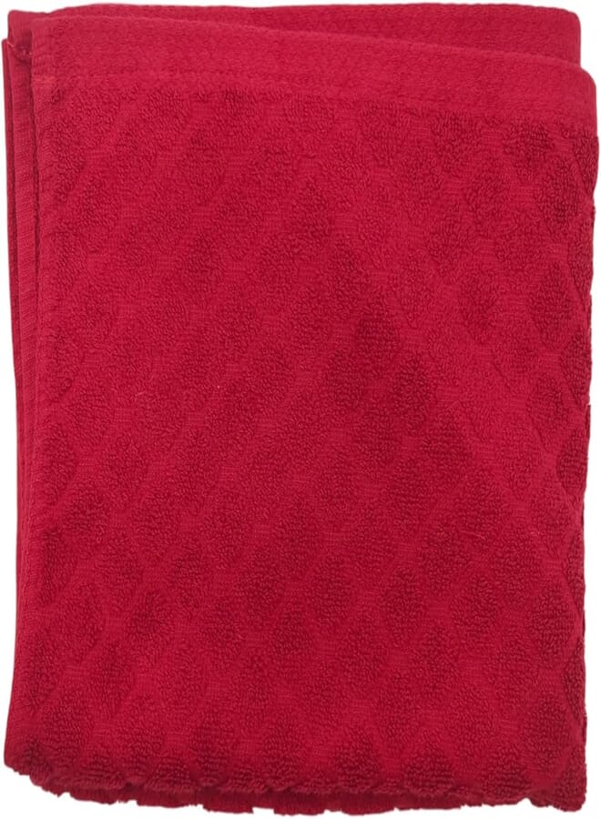 Cotton Checkered Towel, 50x90 cm - Red