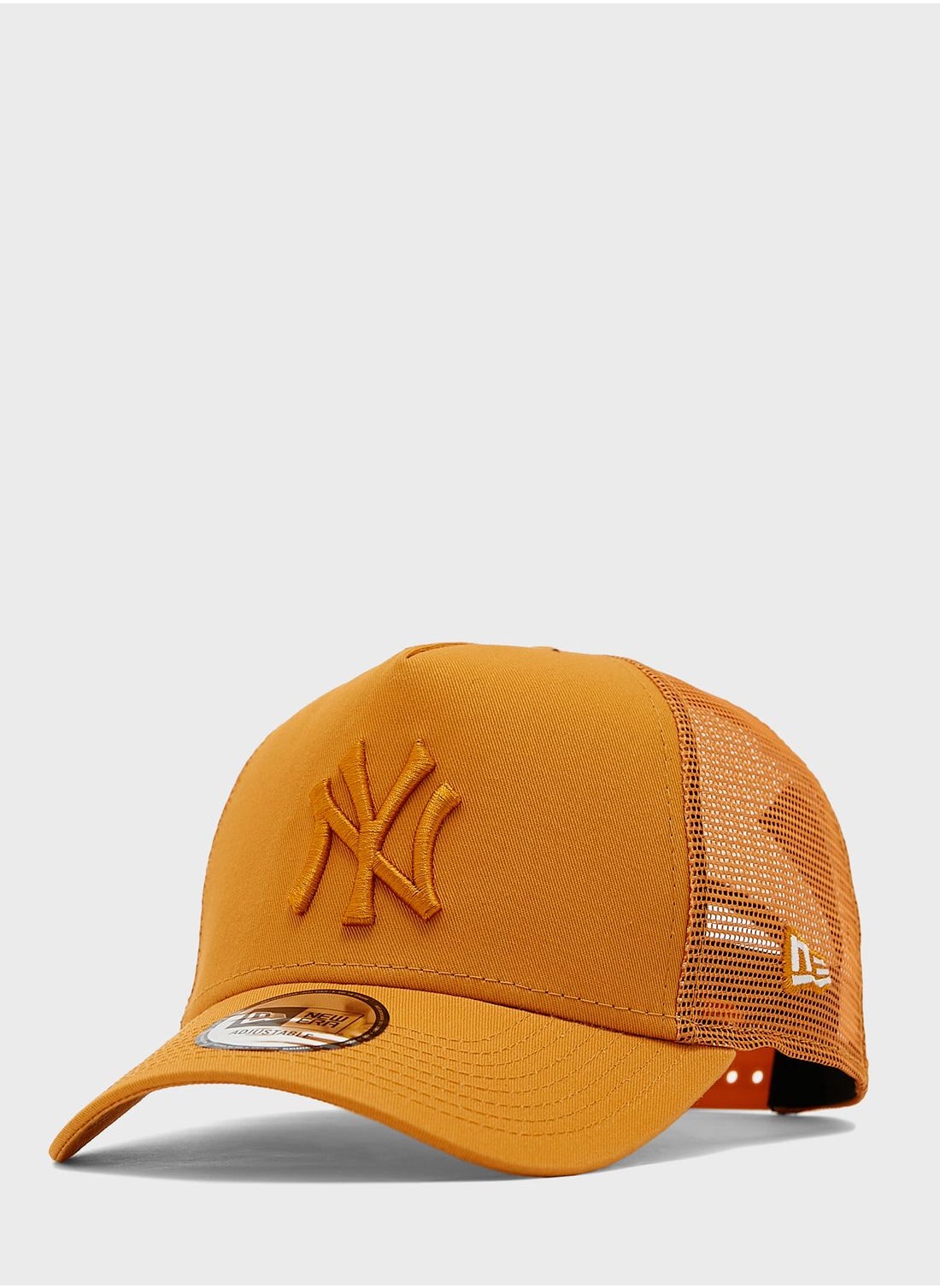 Shop New Era MLB NY Yankees Mesh Trucker Cap in Orange