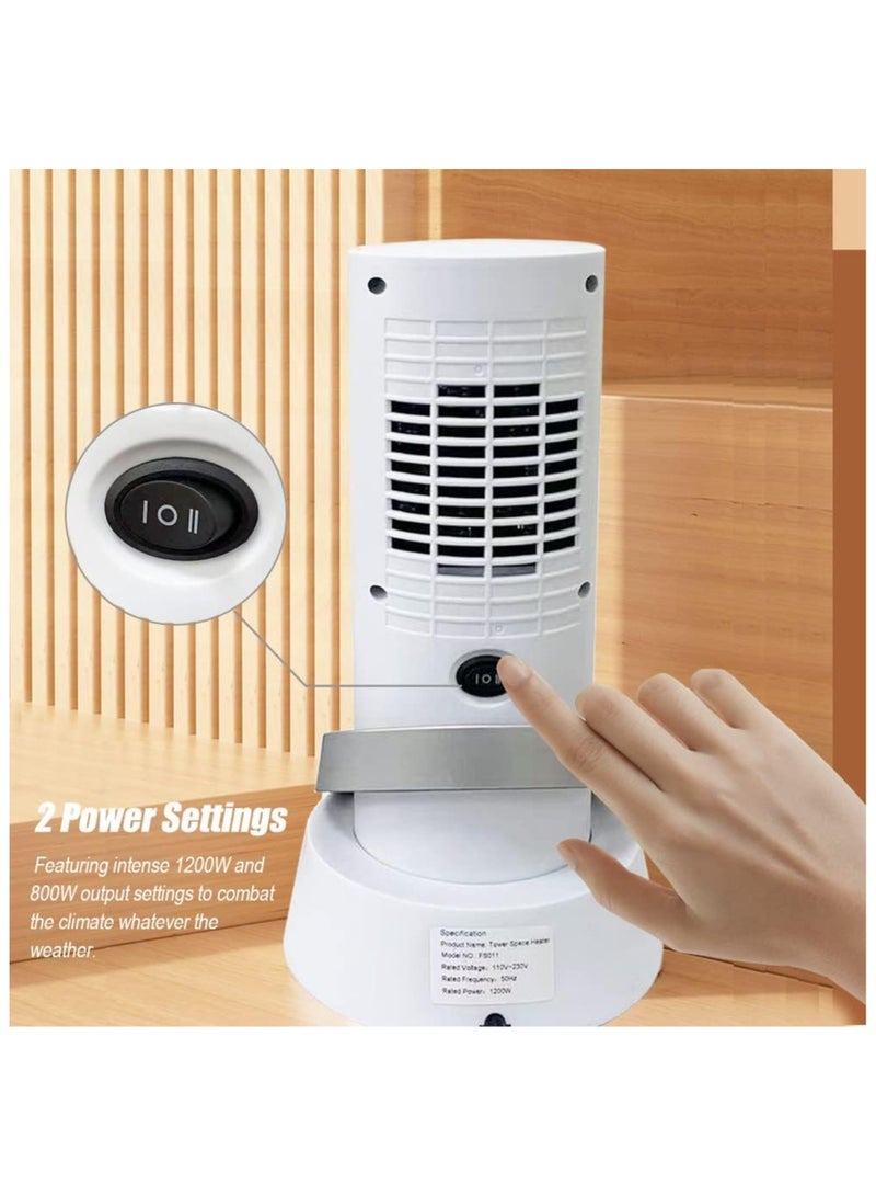 عام مدفأة كهربائية محمولة كفاءة طاقة جهاز تدفئة للمساحة للمنزل غرفة نوم مكتب مع حماية الطفح حماية الانقلاب - Image 3