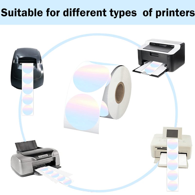 wootile Direct Thermal Labels Stickers Round Watercolor Round Small Business Thermal Stickers 2 Inch Multi-Purpose Thermal Sticker Labels Inventory, Color Coding, Address, Name Tag 500 Pcs/Roll (Round)  - Image 3