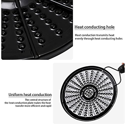 Jolfay Heat Diffuser for Gas Stove, Induction Hot Plate with Handle Gas Furnace Thermal Diffuser Solid Stainless Steel Plate(Black) - Image 4