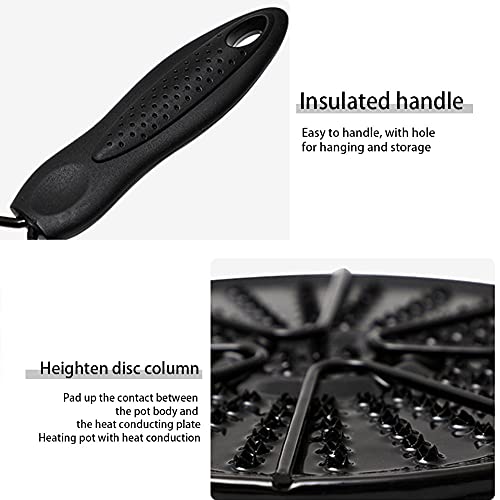 Jolfay Heat Diffuser for Gas Stove, Induction Hot Plate with Handle Gas Furnace Thermal Diffuser Solid Stainless Steel Plate(Black) - Image 5