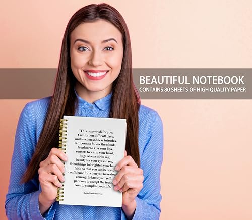 Knibeo Inspirational Quotes Notebook Journal - Ralph Waldo Emerson Quotes Inspirational Journal, Inspirational Notebooks, Motivational Gifts, 5.5×8.3 Spiral Bound Notebook with 164 Page, - Image 2