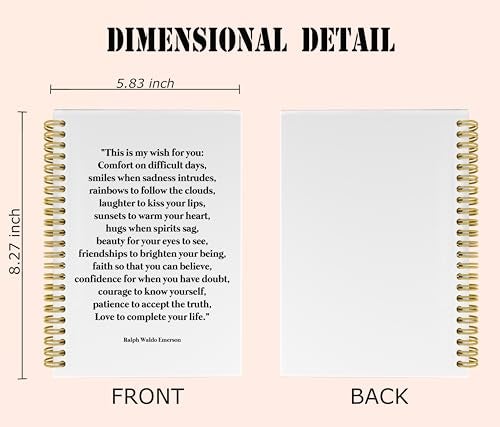 Knibeo Inspirational Quotes Notebook Journal - Ralph Waldo Emerson Quotes Inspirational Journal, Inspirational Notebooks, Motivational Gifts, 5.5×8.3 Spiral Bound Notebook with 164 Page, - Image 5