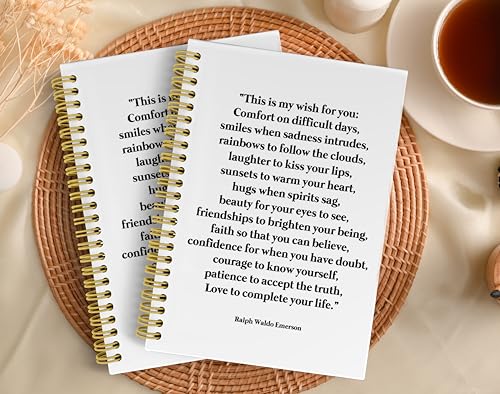 Knibeo Inspirational Quotes Notebook Journal - Ralph Waldo Emerson Quotes Inspirational Journal, Inspirational Notebooks, Motivational Gifts, 5.5×8.3 Spiral Bound Notebook with 164 Page, - Image 4