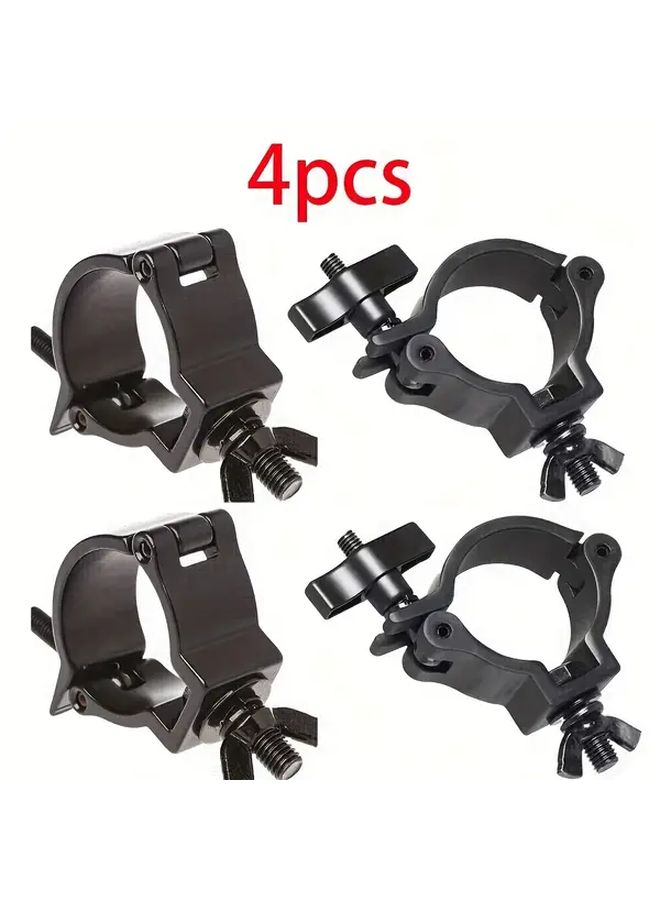4PACK مجموعة مشبك حامل إضاءة المسرح الثقيل من سبائك الألومنيوم باللون الأسود مقاس 2 بوصة - Image 2