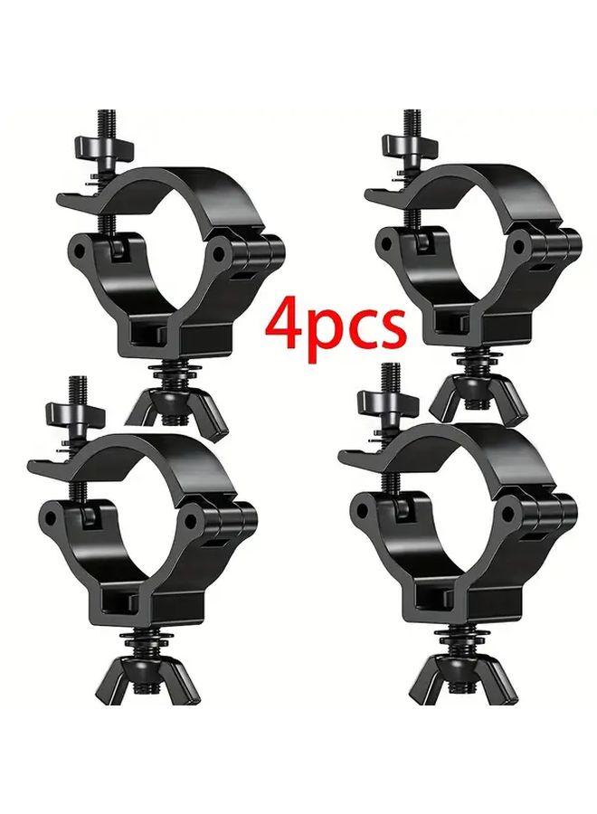 4PACK مجموعة مشبك حامل إضاءة المسرح الثقيل من سبائك الألومنيوم باللون الأسود مقاس 2 بوصة - Image 1