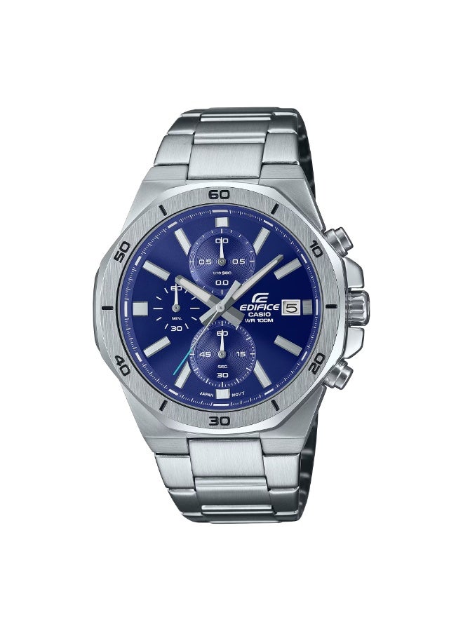 Casio Edifice Men's Watch - EFV-640D-2AVUDF Blue Dial, Silver Band - Image 1