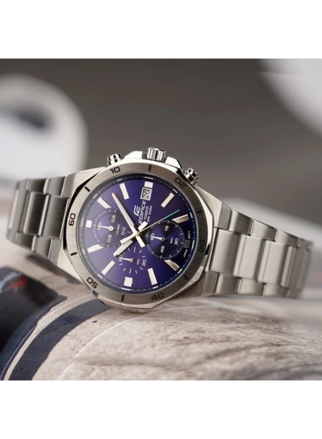 Casio Edifice Men's Watch - EFV-640D-2AVUDF Blue Dial, Silver Band - Image 2