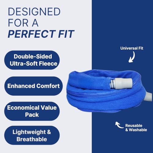 Snugell غطاء خرطوم CPAP من سنوجيل - 6 أقدام - متوافق مع ريزمد، فيشر وبايكل، وعلامات تجارية أخرى - غطاء خرطوم CPAP من الفليس الناعم مع سحاب كامل للعزل والحماية - Image 4