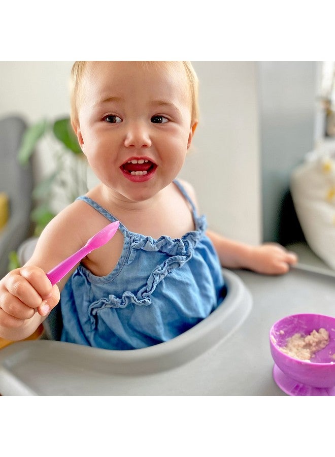 ChooMee Silicone Baby Spoons | 4 Months +, First Stage Baby Led Weaning and Self Feeding | Soft Spoon with Firm Handle | Designed in USA, BPA Free, Premium grade Platinum Silicone | 2 CT - Image 3